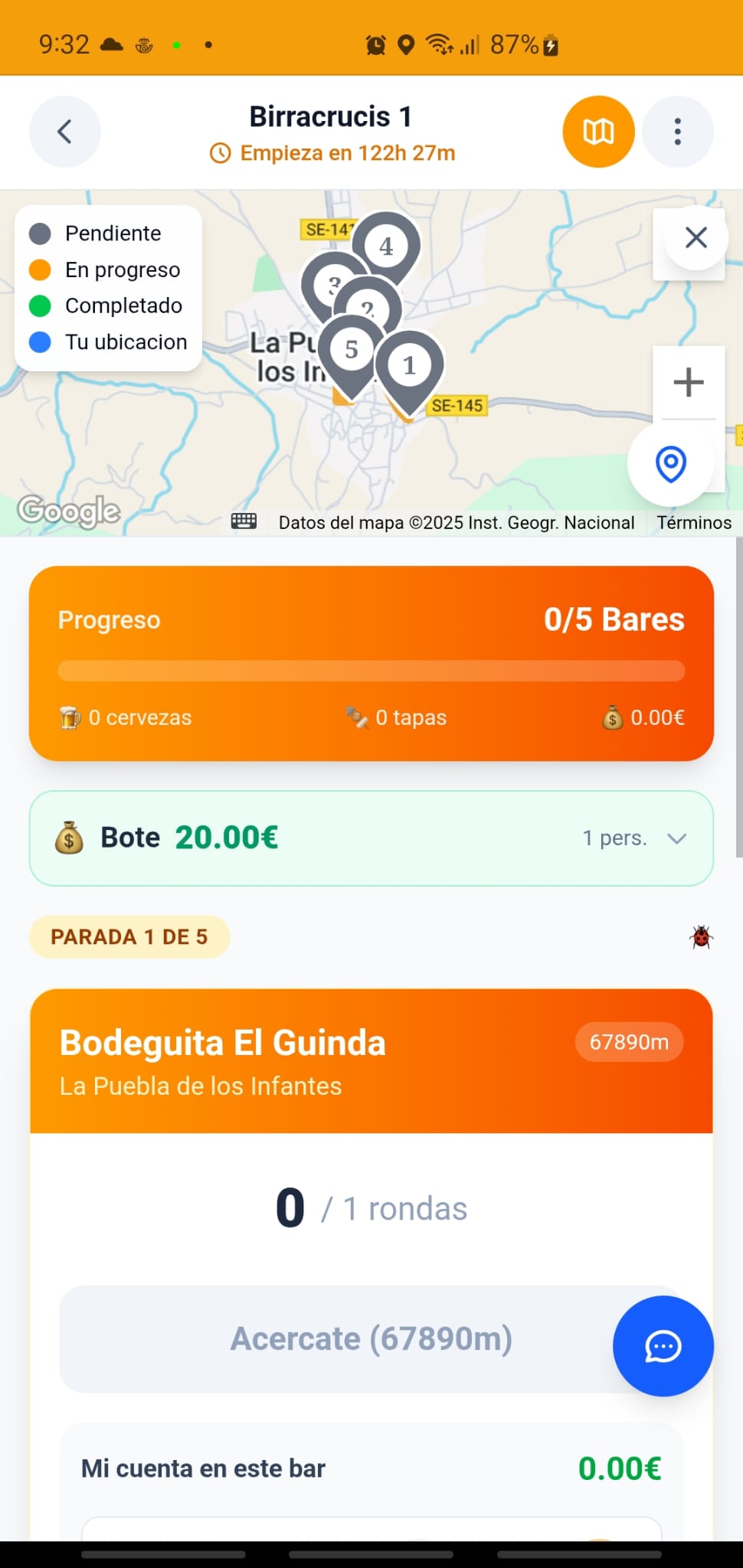 Vista de ruta en Birracrucis